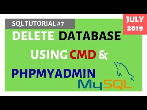 Mysql Tutorial 7 How To Delete MySQL Database using CMD PhpMyAdmin XAMPP Hindi