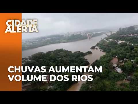 Cidades do oeste em alerta: chuvas aumentam o volume dos principais rios da região de fronteira