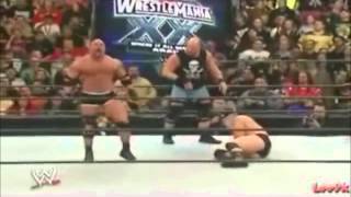 Goldberg Spear , Jackhammer  &amp;  Stone Cold Stunner Destory Brock Lesner
