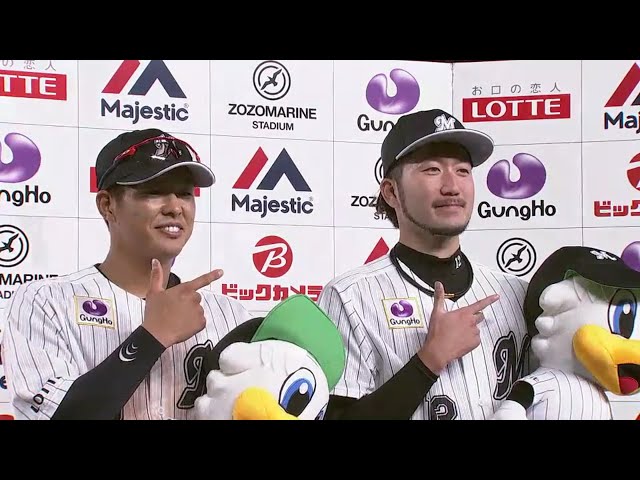 マリーンズ・石川投手・中村選手ヒーローインタビュー 2018/6/12 M-DB