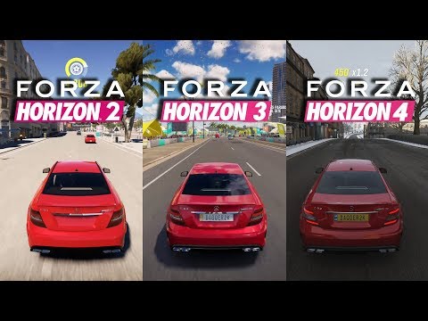 Forza Horizon 2 vs 3 vs 4 Mercedes AMG C63 sound comparison