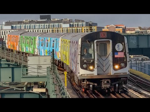 R143 L Train with Mercari Ad Wrap Action