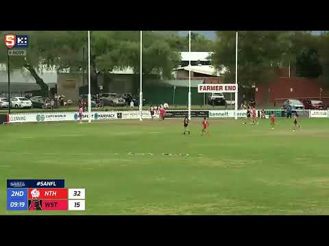 Rd 19 Hostplus SANFL Snapshot - West's Joel Stevens snaps from tight on boundary