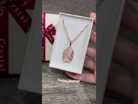 Подарок девушке кулон знак зодиака Водолей с цирконами ювелирный сплав медзолото в коробочке - фото 2 - id-p2426817868