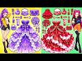 💜💎 AMETHYST vs PURPLE Bride Glow Up! Rumi x Mira Makeup Fashion | Rumi DIY Fashion Paper Dolls