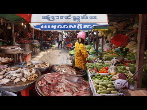 Phsar Champou Voin Market - Morning Food Market At Phsar Champou Voin @Choam Chauv