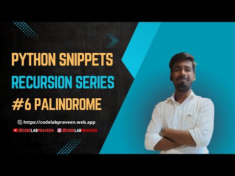 Python Recursive Palindrome Programming Tutorial Coding Snippets Tech Tips For Beginners 2024