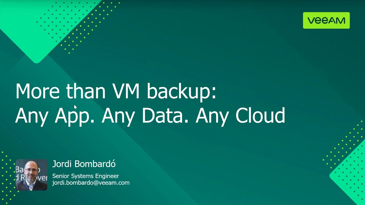 More than VM backup: Any app. Any data. Any cloud video