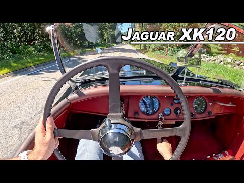 Driving The 1954 Jaguar XK120 Roadster - The Best Inline 6 Cylinder Sound Ever! (POV Binaural Audio)