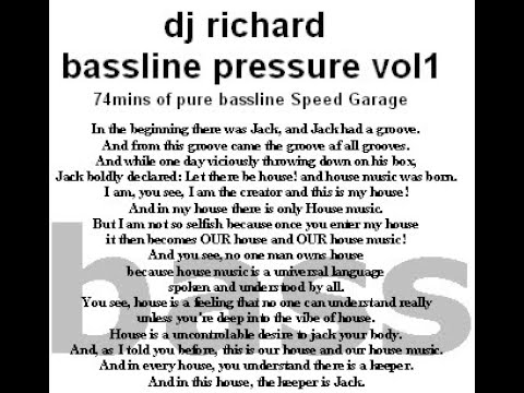 DJ RICHARD BASSLINE PRESSURE 1 - oldskool speed garage 75min mix '98-'99