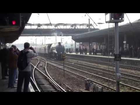LNER A4 60007 'Sir Nigel Gresley' at Doncaster Railway Station with 'The Cathedrals Express'