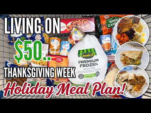I Made Thanksgiving Dinner + 5 MORE MEALS for $50 | Walmart Grocery Challenge | Julia Pacheco