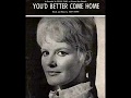 Petula Clark "You'd Better Come Home" My Extended Version!