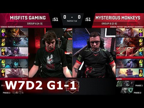 Misfits vs Mysterious Monkeys | Game 1 S7 EU LCS Summer 2017 Week 7 Day 2 | MSF vs MM G1 W7D2