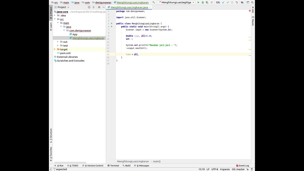 Program Java - Menghitung Luas Lingkaran