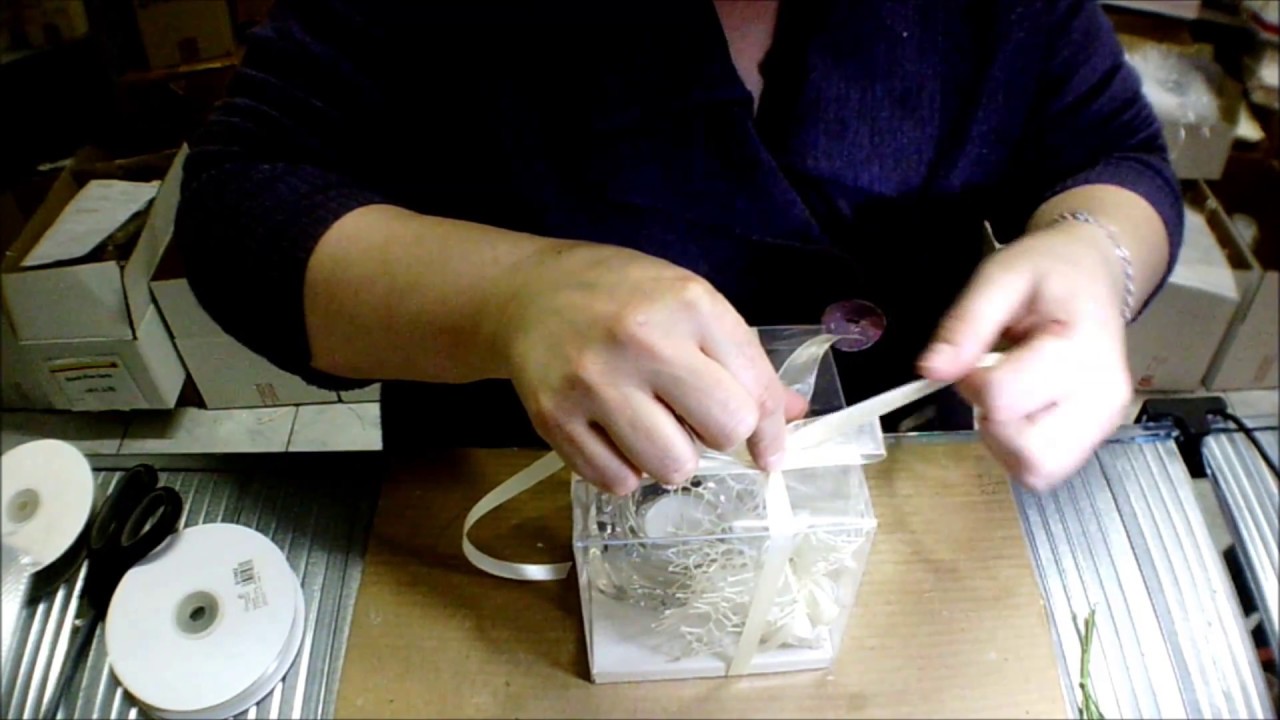 centro della bomboniera confezione vetrinetta