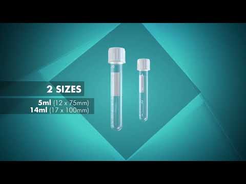 Globe Scientific 14mL Polypropylene Culture Tubes With Caps, Sterile, Case Of 500