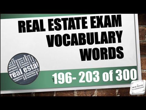Real Estate Vocabulary 1 20 of 300 Real Estate Exam Prep Videos