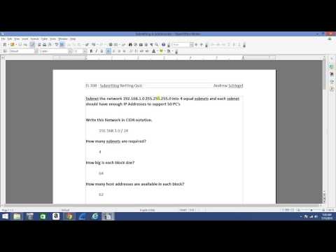 Quiz 1 Subnetting solution