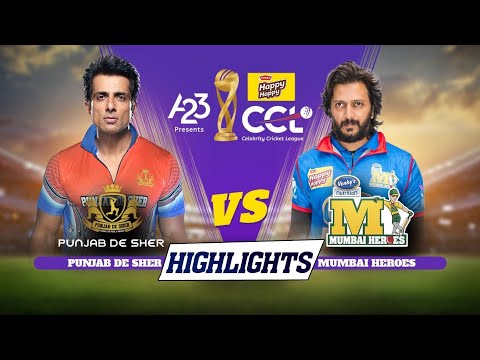 Highlights - Punjab De Sher | Punjab De Sher vs Mumbai Heroes | #A23Rummy #HappyHappyCCL