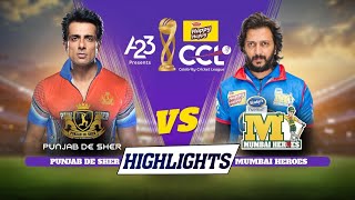 Highlights - Punjab De Sher | Punjab De Sher vs Mumbai Heroes | #A23Rummy #HappyHappyCCL