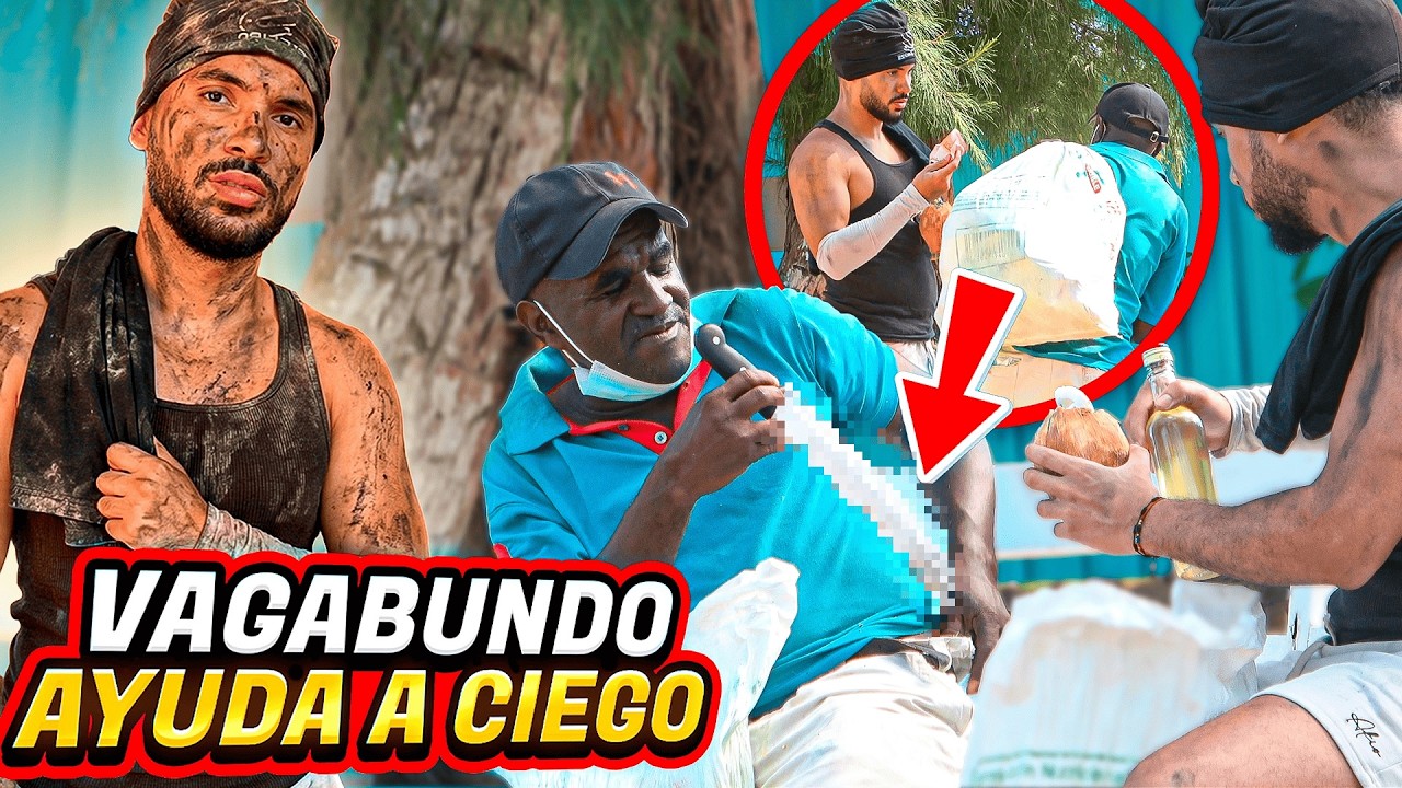 ME VISTO DE VAGABUNDO Y SORPRENDO A ESTE CIEGO EN LA PLAYA!😱