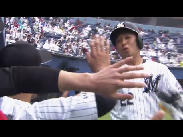 【3回裏】マリーンズ・田村 ライトポール直撃の一発で反撃開始!! 2017/4/8 M-E