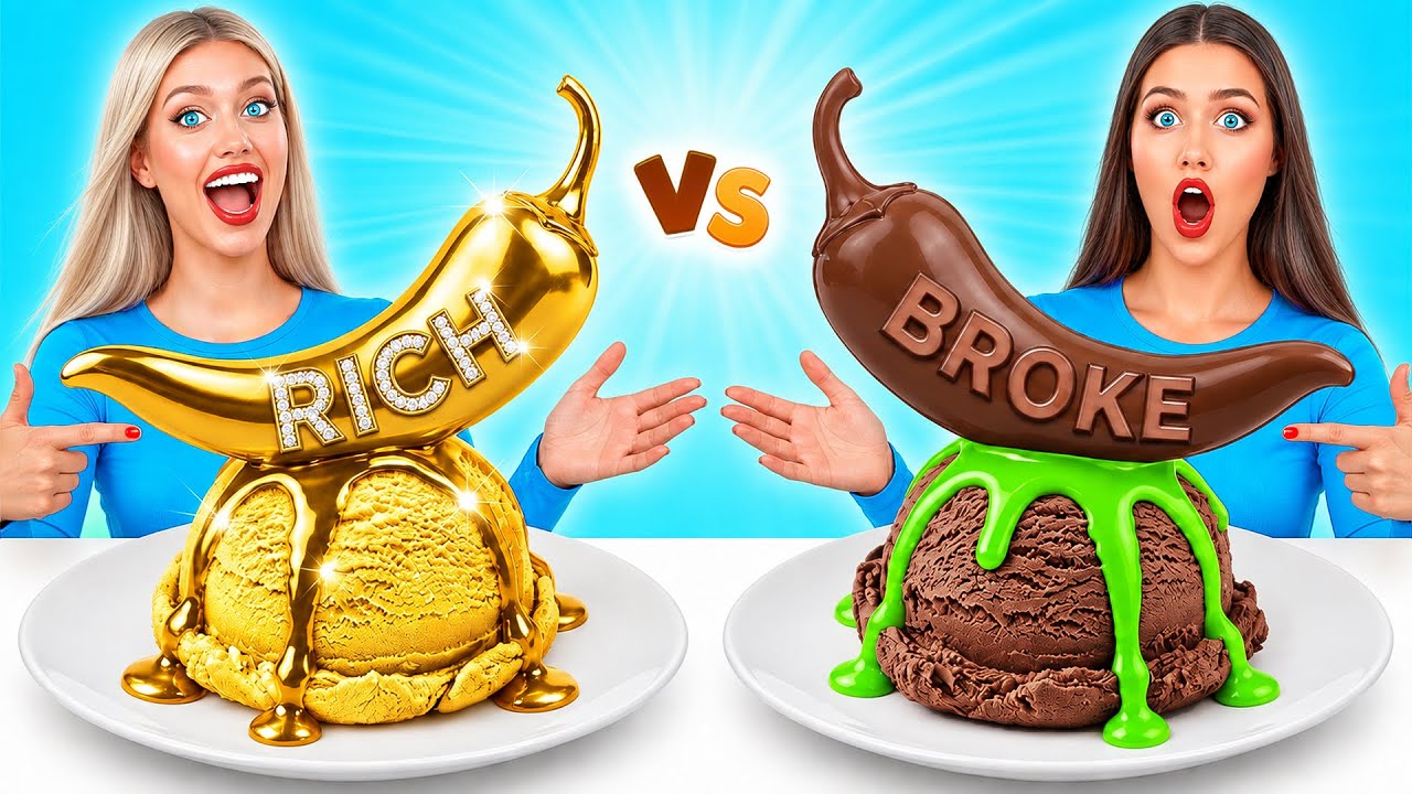 Real Food vs Chocolate Food Challenge Rich vs Broke | Awesome Kitchen Tricks by Multi DO Challenge