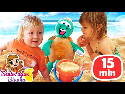 Bianka, ve oyuncaklarıyla plaj oyunları. Çocuklar için eğlenceli videolar