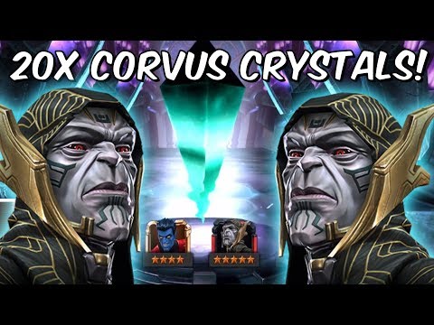 20x 5 Star Corvus Glaive Grandmaster Featured Crystal Opening! - Marvel Contest Of Champions