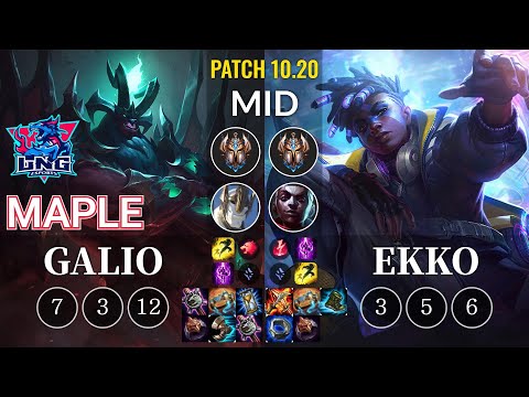 LNG Maple Galio vs Ekko Mid - KR Patch 10.20