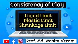 Consistency of Clay | Atterberg's Limit | Liquid, Plastic & Shrinkage Limit | Plasticity Index.