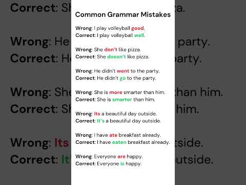 Common Grammar Mistakes You Must Avoid | Learn Correct English with Examples