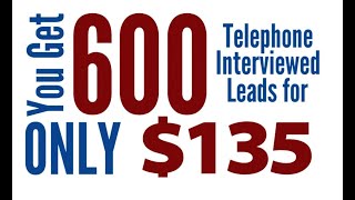 Leads Generated Through Telephone Interviews for Business Opportunity Seekers
