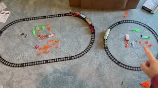 Side by Side Overview of the JUQU Electric Train Set for Kids Ages 4-8 – Christmas Tree Train Sets