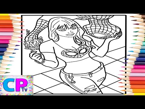 Spiderman Gives Flowers to His Girl/Spiderman on IPad Pro/Andrah/pretty afternoon/@coloringpagestv