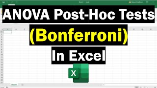 Perform ANOVA Post-Hoc Tests (Bonferroni Correction) In Excel
