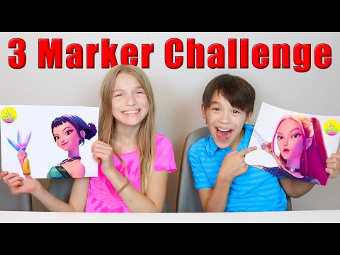 3 Marker Challenge with KPop Demon Hunters IRL!?