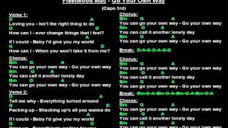 Fleetwood Mac - Go Your Own Way (Backing Track with guitar chords and lyrics)
