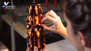 Manufacture of hand carved candles from the DIMSI candle workshop. Decorative candles