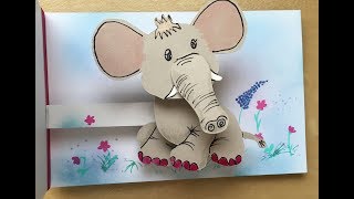 Two mechanised pop ups- Elephant and Caveman!