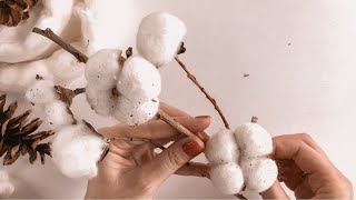 🐑 How to make cotton flowers (DIY) 🐑