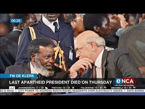 FW De Klerk Last apartheid president died on Thursday