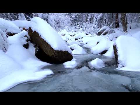 4K 2023 Relaxing Music video of Snowy Rivers 4K