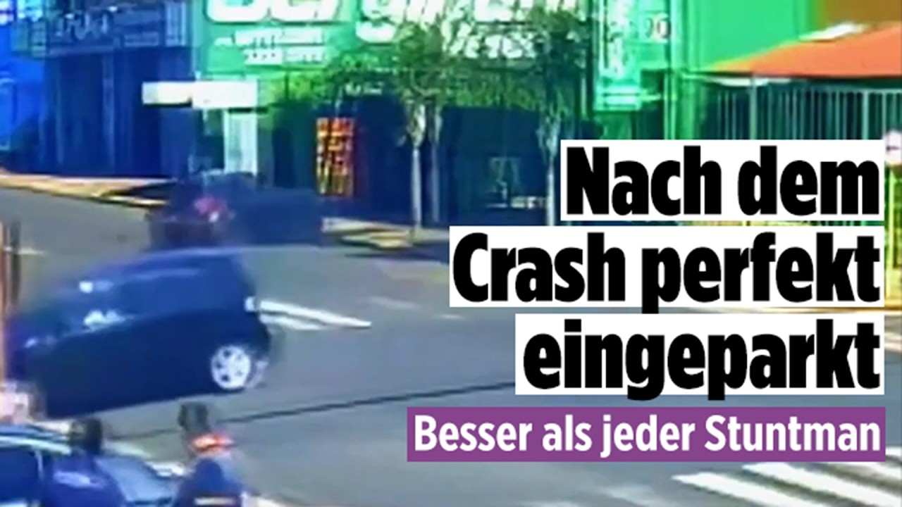PUNKTLANDUNG: 25-Jährige crasht nach Unfall perfekt in die Parklücke!