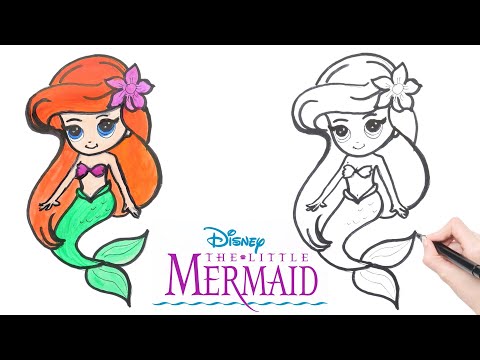 comment dessiner la petite sirène - how to draw little mermaid
