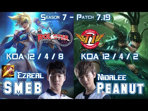 KT Smeb EZREAL vs SKT T1 Peanut NIDALEE Jungle - Patch 7.19 KR Ranked