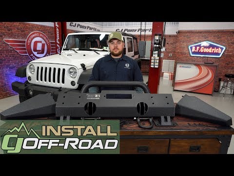 Jeep Wrangler JK Rugged Ridge Front Bumper XHD w/Winch/Over Rider/Standard Ends 2007-18 Installation