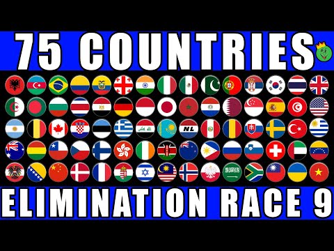 75 Countries Elimination Marble Race in Algodoo Ep. 9 \ Marble Race King