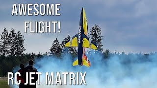 Awesome Flight Skills! Big RC Sport Jet Matrix 2.8 With Vector Thrust Shows Amazing Flight Maneuvers